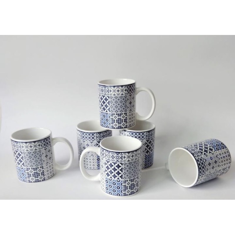 Giacomo 6pcs Fine Porcelain Mug Set / Gelas Kaca / Gelas Porcelain ...