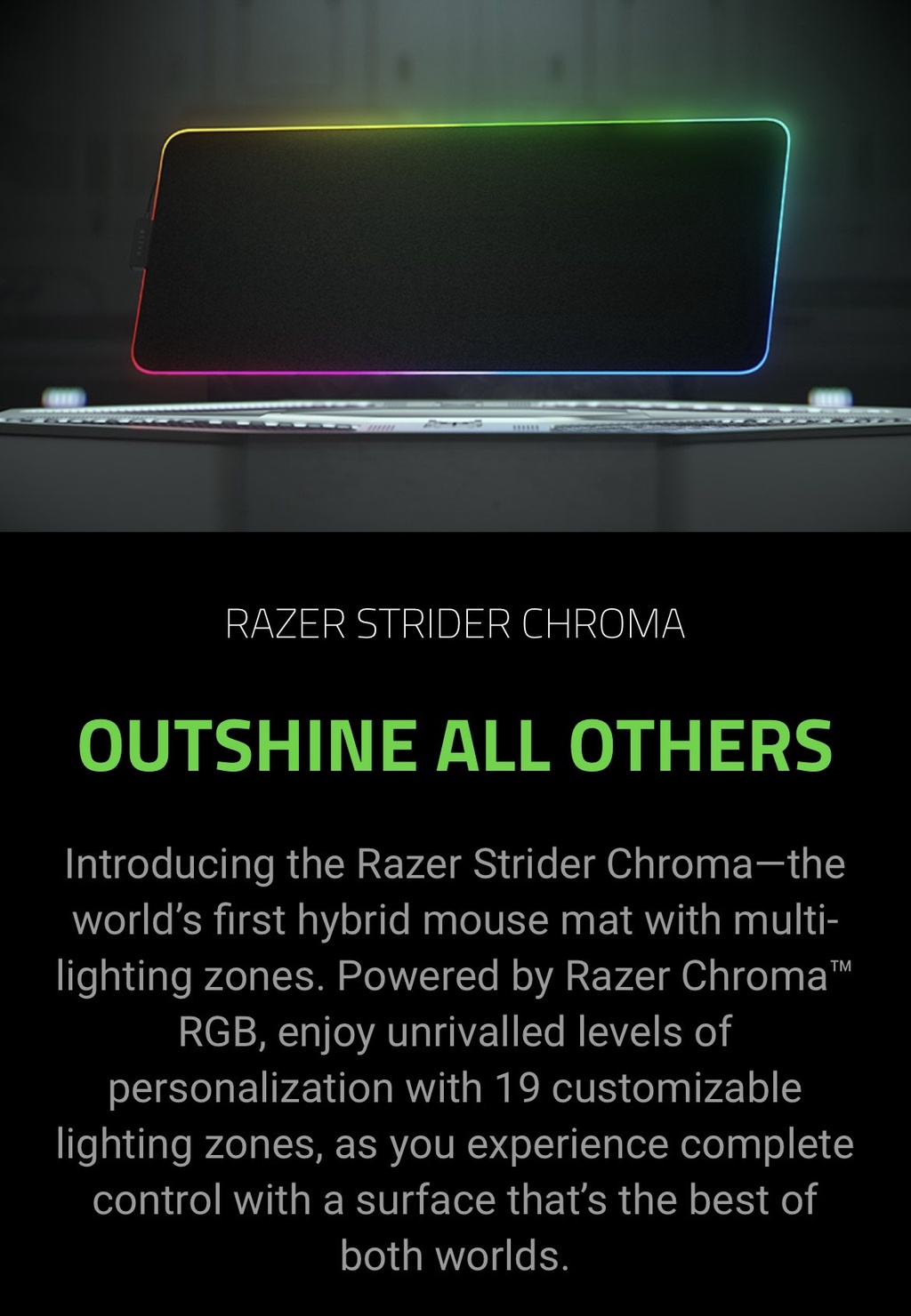Qoo10 - DYNACORE - Razer Strider Chroma Hybrid Mouse Mat with Razer Chroma™  RG : Computer & Games
