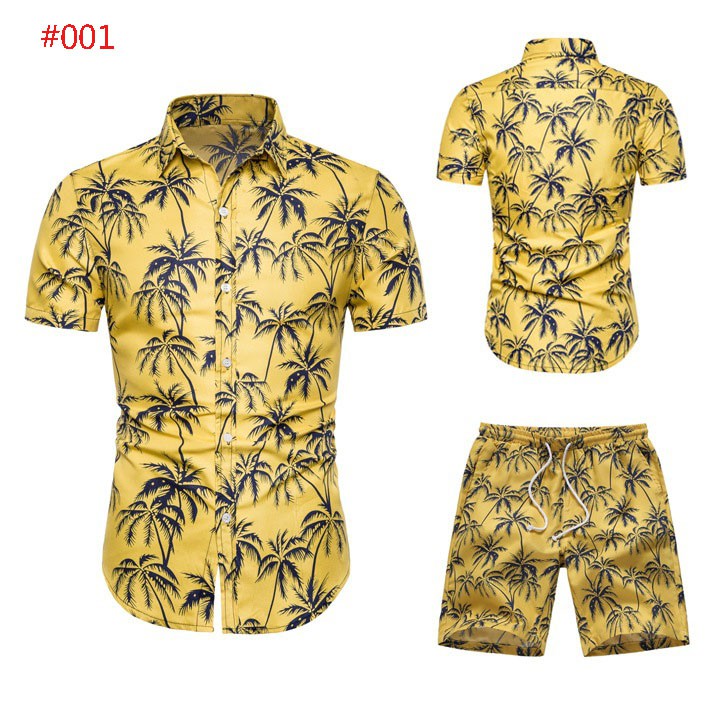  Baju Hawaii  Men Hawaiian  Shirt Beach Wear Suit Shirts Baju  