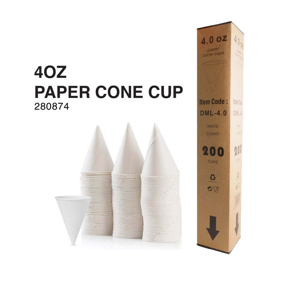 Disposable 4oz Paper Cone Cups _ 200PCS Shopee Malaysia