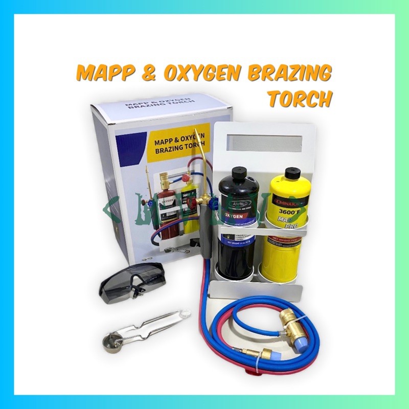 MAPP GAS & OXYGEN TORCH SET Welding Torch Brazing Torch Soldering Aweld Oxygen Gas  Shopee Malaysia