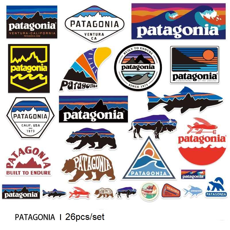 26pcs/pack Patagonia Waterproof PVC Stickers Skateboard Suitcase ...
