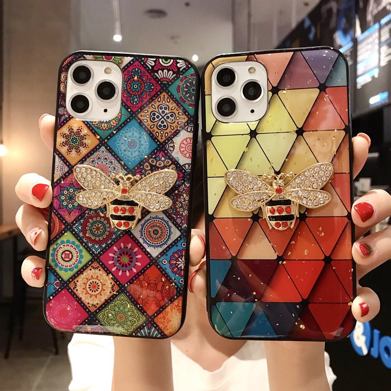 Samsung Galaxy S21 S21 Note Ultra 10 Note 10 9 8 Case Gold Foil Bling Sequin Cute Bee Marble Flower Epoxy Silicone Case Cover Shopee Malaysia