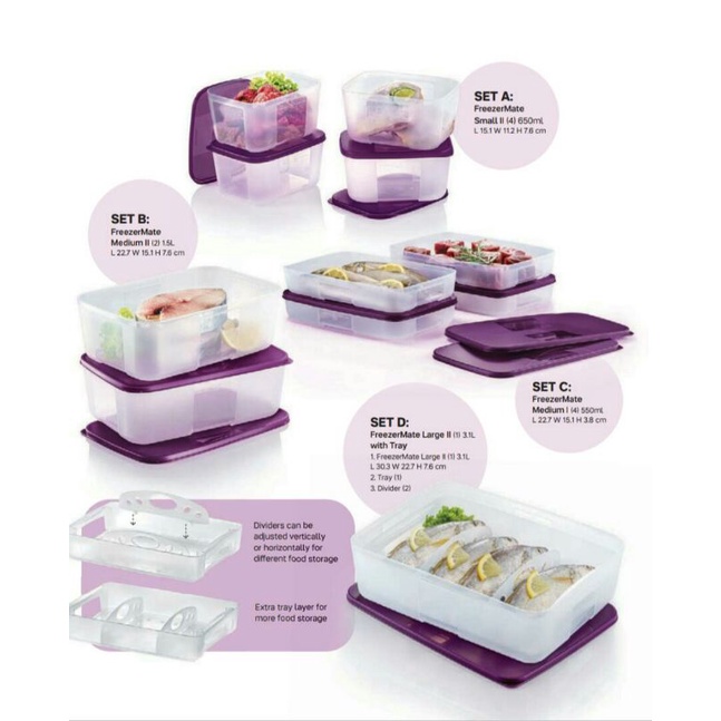 FOOD STORAGE CONTAINER/BEKAS SIMPAN LAUK PETI BEKU - TUPPERWARE BRANDS