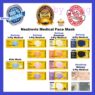 Original Neutrovis Himaya Medical Face Mask Premium Medical Face Mask Kids Kid Mask 3-Ply / 4-Ply Masks 3Ply 4Ply