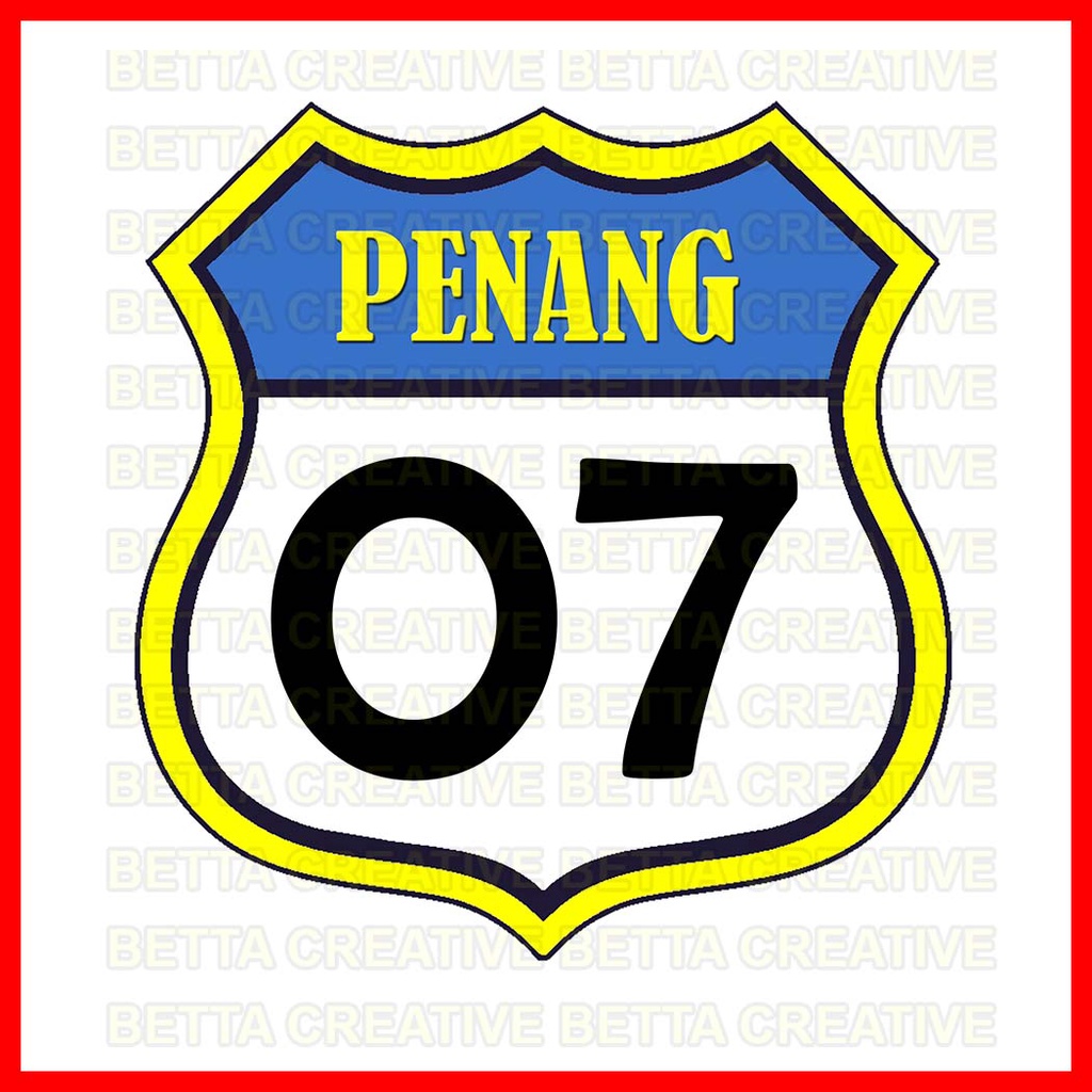 [ BESAR / STIKER LORI ] Penang Pulau Pinang Route66 - Car Sticker / Bumper Sticker