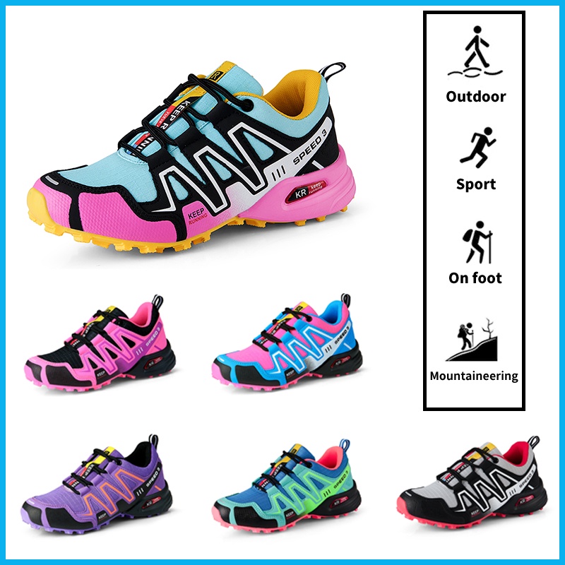 【Ready Stock 36-42】Women‘s Trail Hiking Shoes Outdoor Sport Running Shoes Waterproof Trekking Sneakers