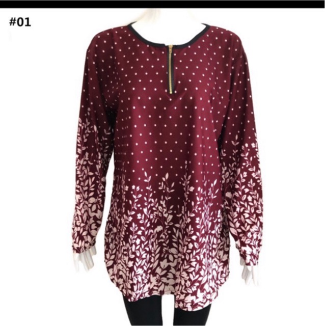 baju blouse wanita corak lembut anggun 