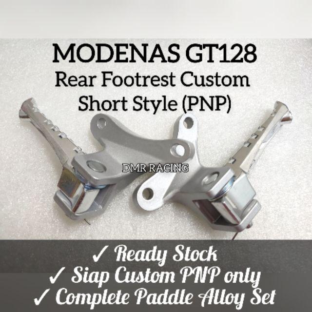 MODENAS GT128 Rear Footrest Custom Made Short Style (PNP) with complete  YAMAHA ORIGINAL PADDLE ALLOY Set | Shopee Malaysia