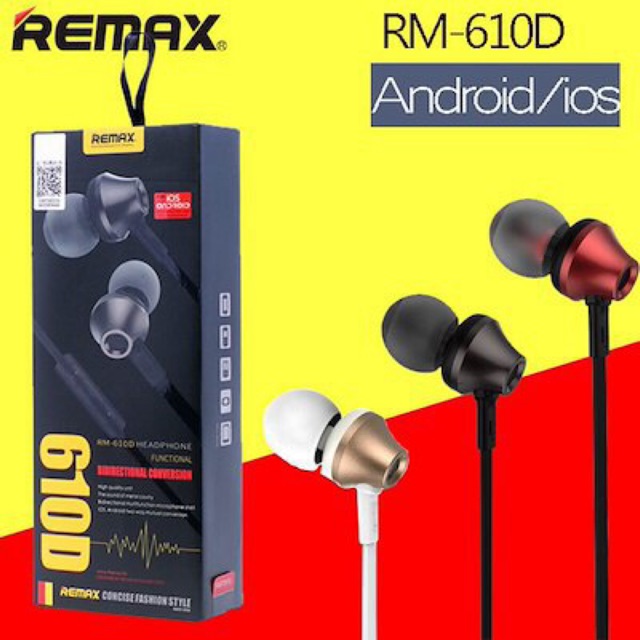 ORIGINAL REMAX EARPHONE RM610D SUPER BASS HIGH QUALITY SOUND IN EAR