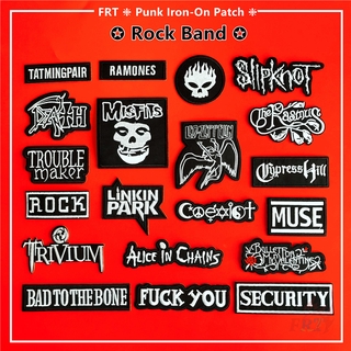 ☸ Rock Band Collection Series 03 - Black & White Punk Iron-on Patch ☸ 1Pc DIY Sew on Iron on Badges Patches