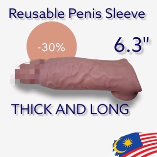 6”3/7.9” Penis Extender Sleeve - Reusable Silicone Condoms / sarung zakar tambah panjang