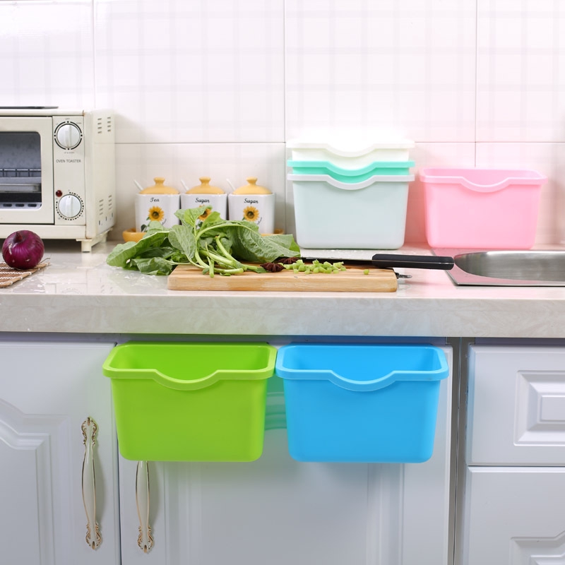 Kitchen Cabinet Door Hanging Garbage Bin Plastic Vegetable Food