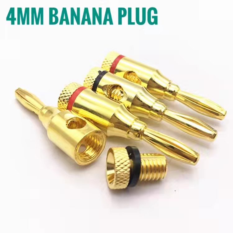 10Pair gilded 2mm Male Banana Plug to 4mm Female Speaker Test Probes Connector 