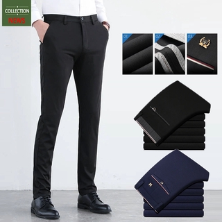 🔥Local Delivery🚚(Size 28-40) Men's Formal Pants Office Thin Slim Fit Black Long Trousers Man Business korean Casual Pant Big Plus Size Oversized seluar slack lelaki