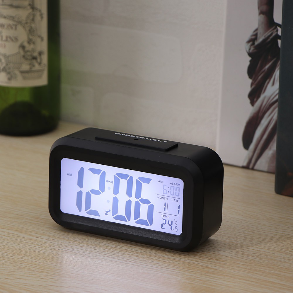 Battery Digital Alarm Clock Large Lcd Display Light Sensor - beautiful roblox 7 color changing led digital alarm clock