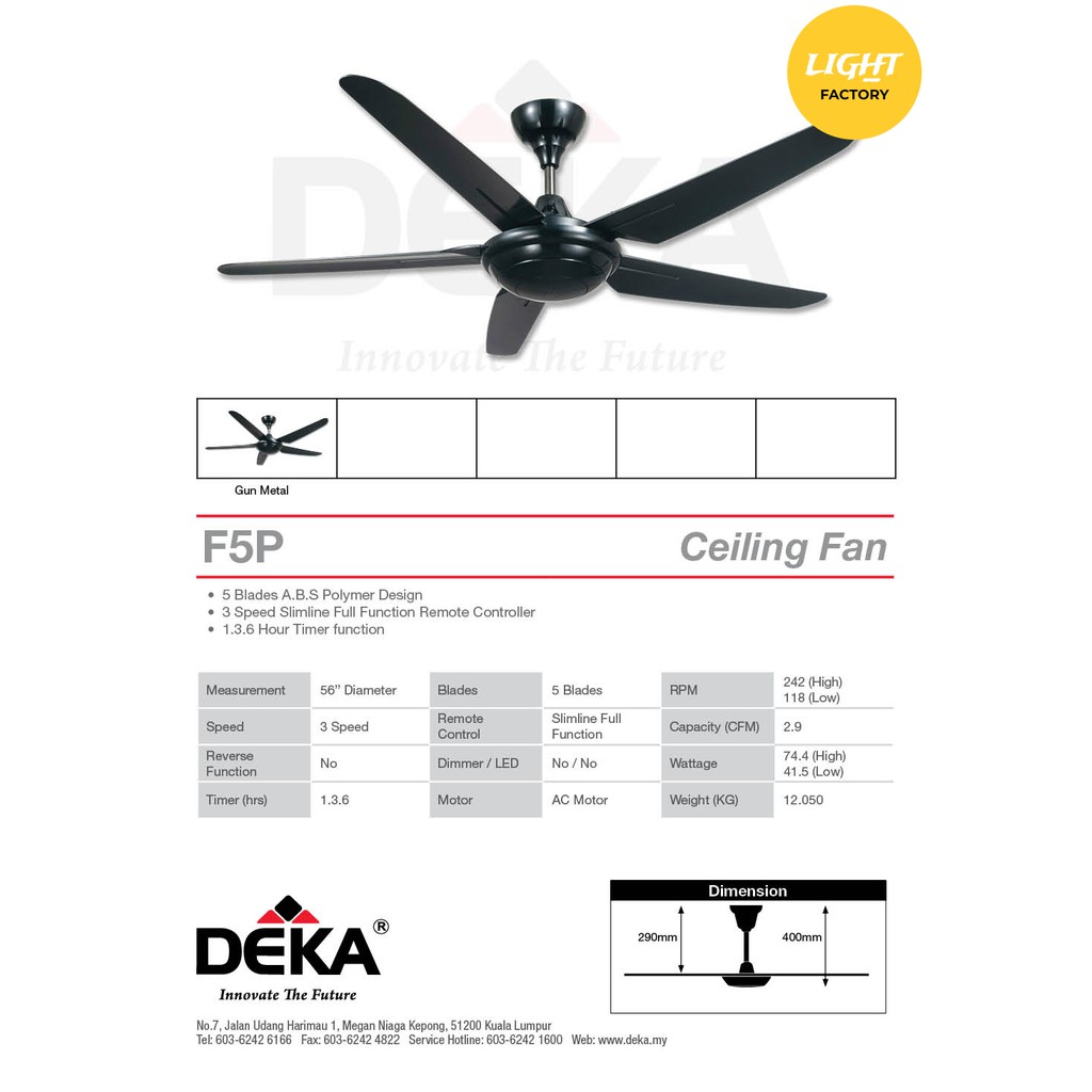 Deka K9 56 Remote Control Ceiling Fan K9 Black Shopee Malaysia