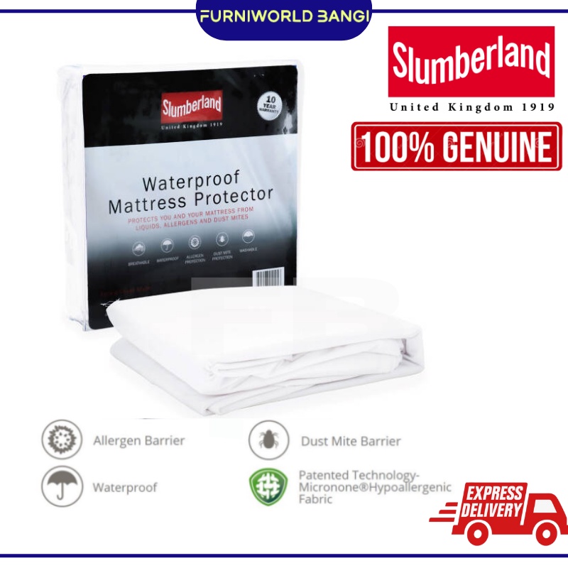 SLUMBERLAND Waterproof Mattress Protector Shopee Malaysia
