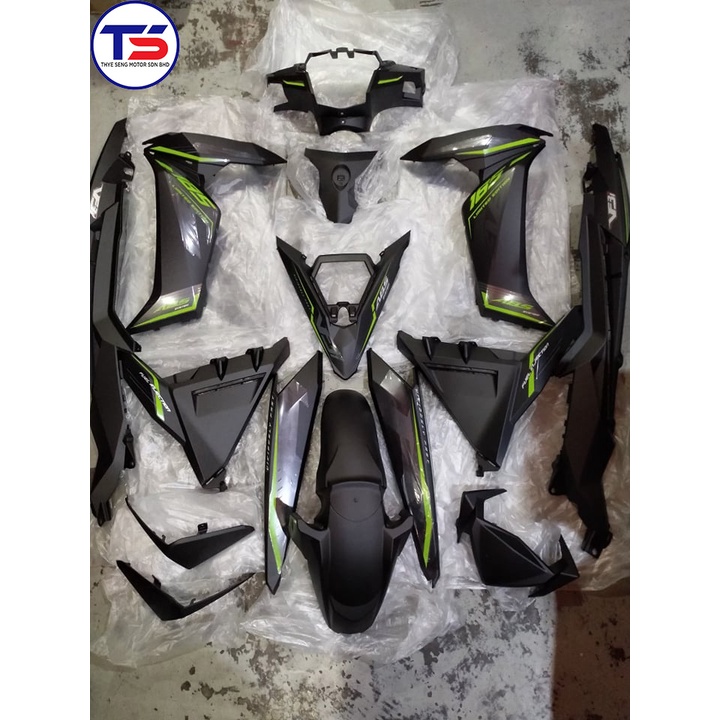 SYM VF3I 185 LE MATT BLACK COVER SET ORIGINAL WITH STICKER LIMITED