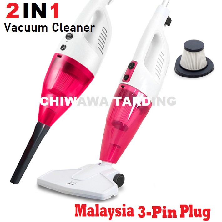 2 IN 1 Upright Pusher Handheld Vacuum Cleaner Dust Collector Suction For House & Outdoor / Penyedut Habuk Vakum