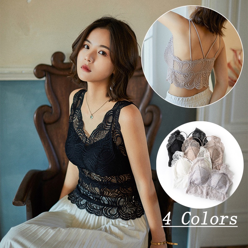 Full lace hollow vneck, beautiful perspective beauty back, bra