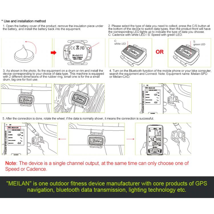 meilan speed cadence sensor