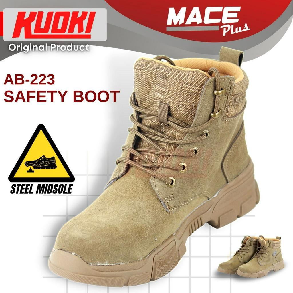 KUOKI Original Safety Boot Army Tactical Outdoor Hiking Hardware Shoes Steel Midsole Kasut Boot Kerja ( AB- 223 )