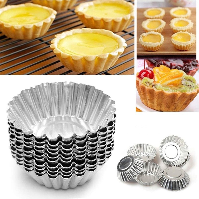 Aluminium Alloy Shell Acuan Tart Bunga Egg Tart Cheese Mould Telur Portuguese Tartlets Tat