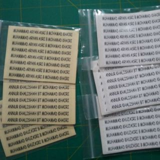 STICKER NAMA  KALIS AIR TRANSPARENT PVC STICKER BUKU  