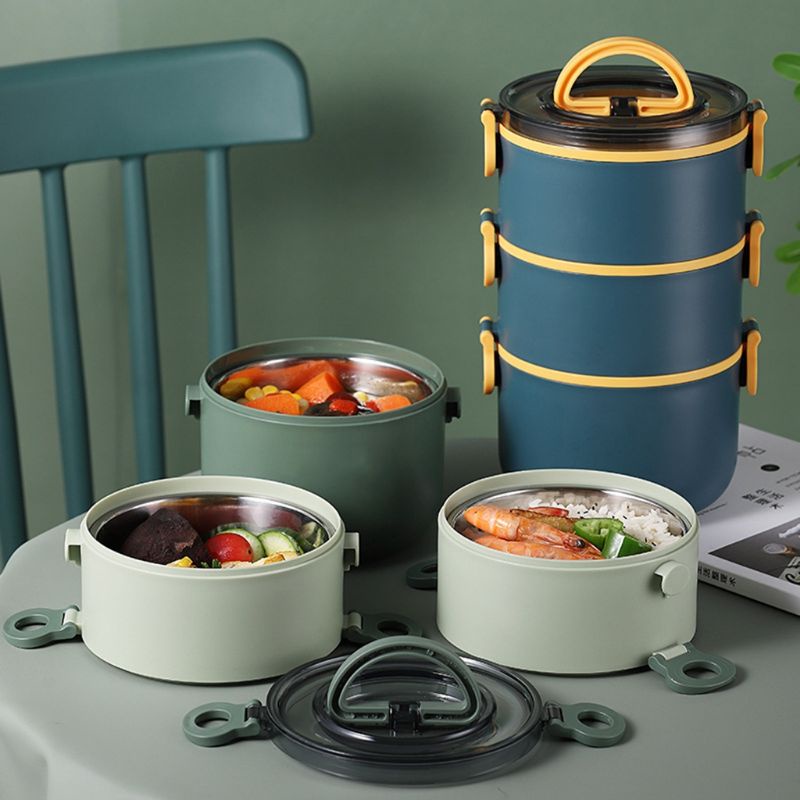 🍀 2800ml 4 Layer Portable 304 Stainless Steel Lunch Box Thermal Warmer Food Container Bento Box Nasi Bekas Makan 饭格 便当盒