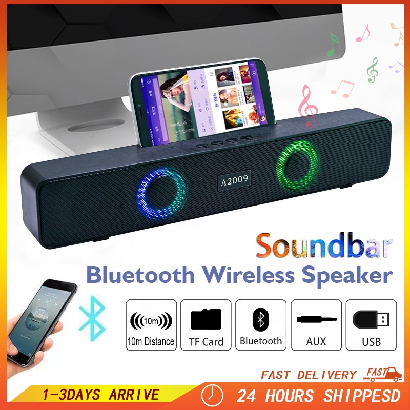 Home Theatre Sound bar Wireless Bluetooth Speaker HiFi Stereo Bass Soundbar For PC TV Laptop with FM Radio, AUX, Mirco