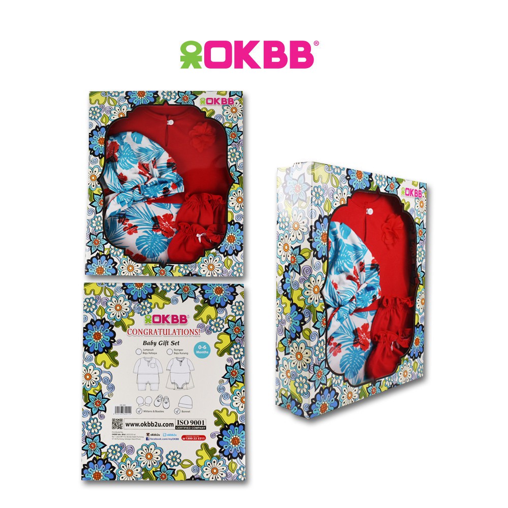 OKBB Gift Set 4 In 1 For New Born Baby Girl GS002-1-RDA