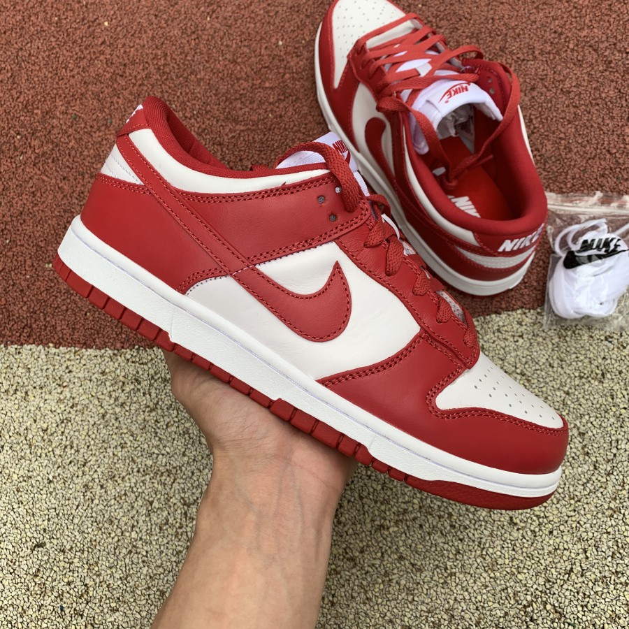 nike sb dunk low white red