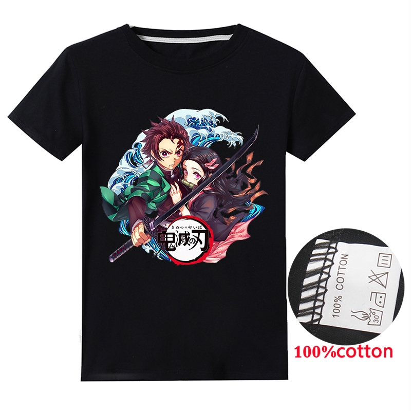 New Anime Demon Slayer Kids T Shrits Kimetsu No Yaiba Boys T-shirts ...