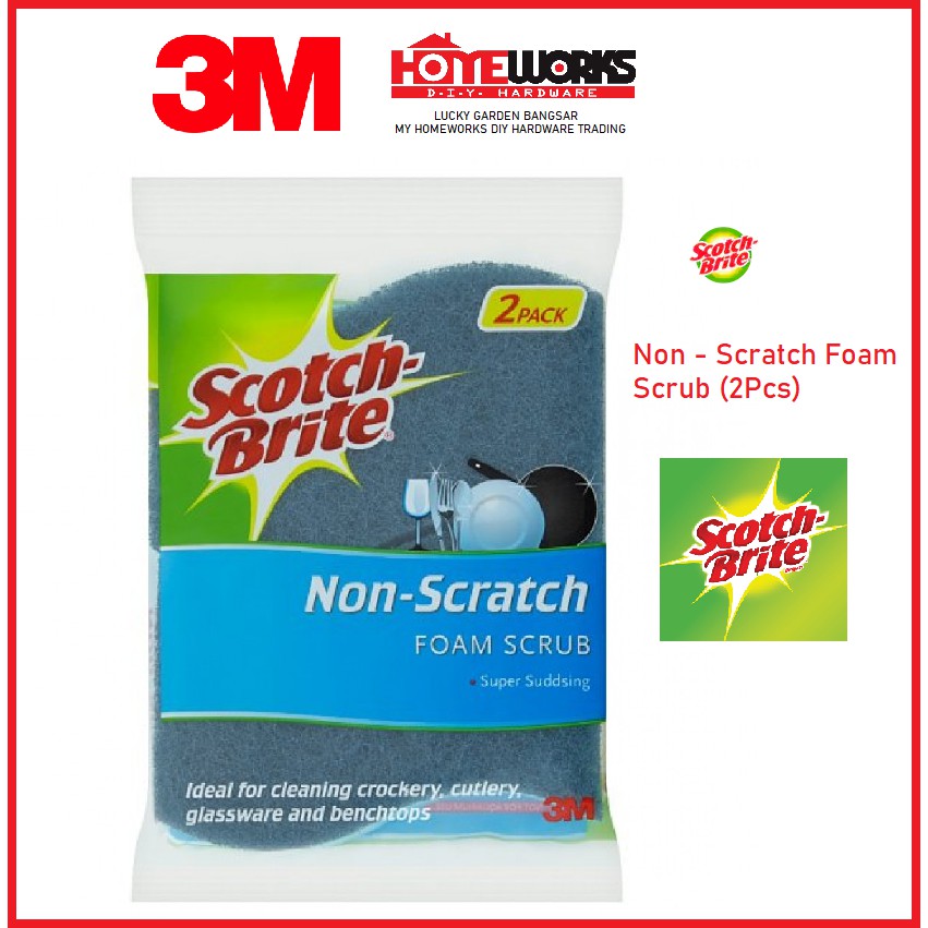 3M™ ScotchBrite® NonScratch Foam Sponge, Blue, 2 Pieces/Pack Shopee