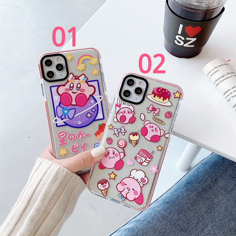 Fashion Cute Cartoon Kirby Two Color Tpu Transparent Phone Case For Iphone 12 Mini 12pro 11 Pro Xs Max Xr X Xs 8 7 Plus Soft Silicone Shockproof Back Cover Shopee Malaysia