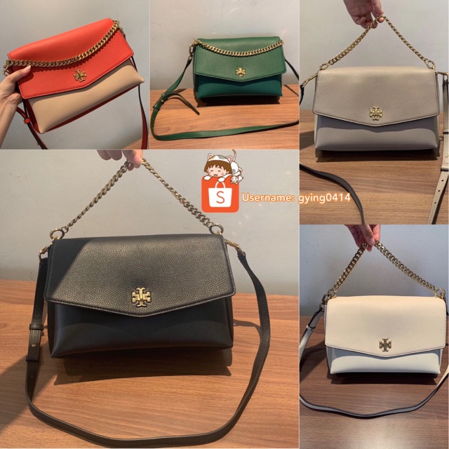 Tory Burch Kira Mixed-Materials Double Strap Shoulder Bag Women Handbag Beg  Perempuan Mixed Material Casual Leather | Shopee Malaysia