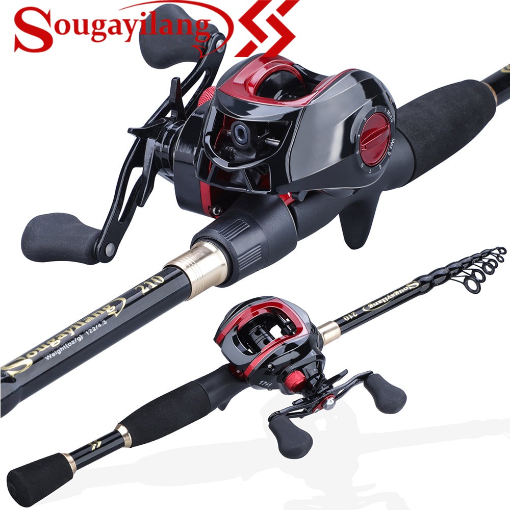 Sougayilang New Stock Fishing Rod Reel Set 1.8-2.1m-2.4m Telescopic ...