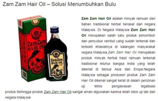 Minyak Rambut Zam Zam Review