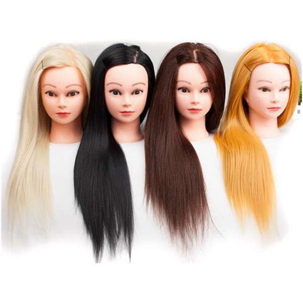 White Blonde 100 Real Natural Animal Hair Training Mannequin Head