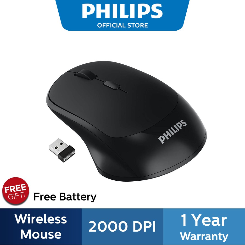 Philips Wireless Mouse M423 Comfort Click for Desktop PC Laptop with Free Battery SPK7423