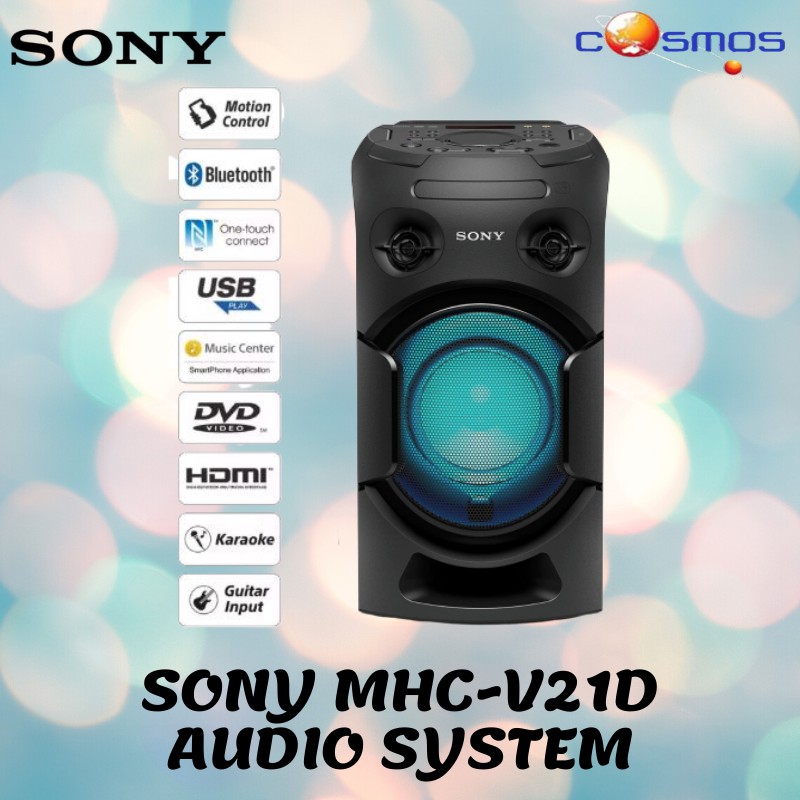 sony v21d high power audio system with bluetooth