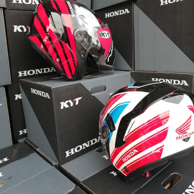 Helmet Kyt Nfj Honda Black White 100 Original Limited Edition Shopee Malaysia