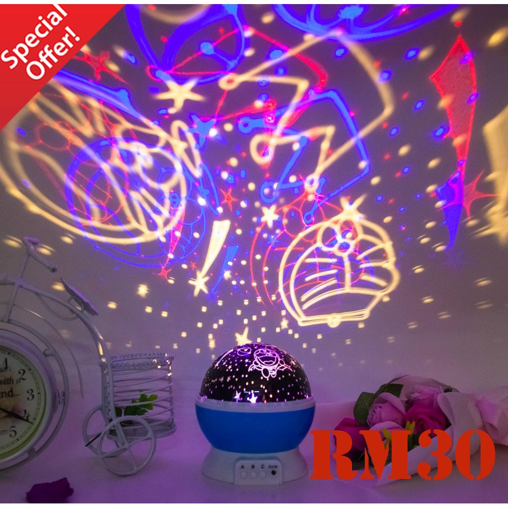 [ READY STOCK ]In Malaysia Rotating Projection Night Lamp