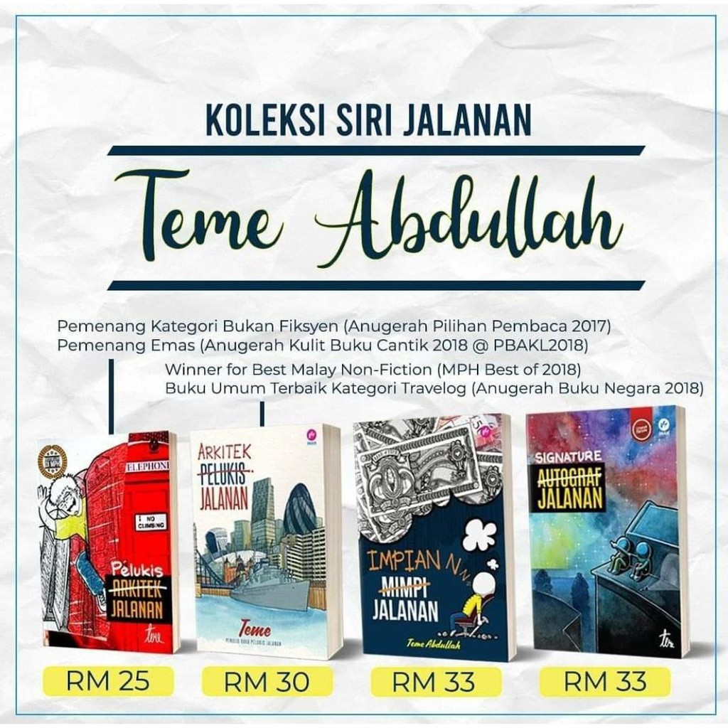 Buy Kombo Siri Jalanan Pelukis Jalanan Arkitek Jalanan Impian Jalanan Signature Jalanan By Teme Abdullah Seetracker Malaysia