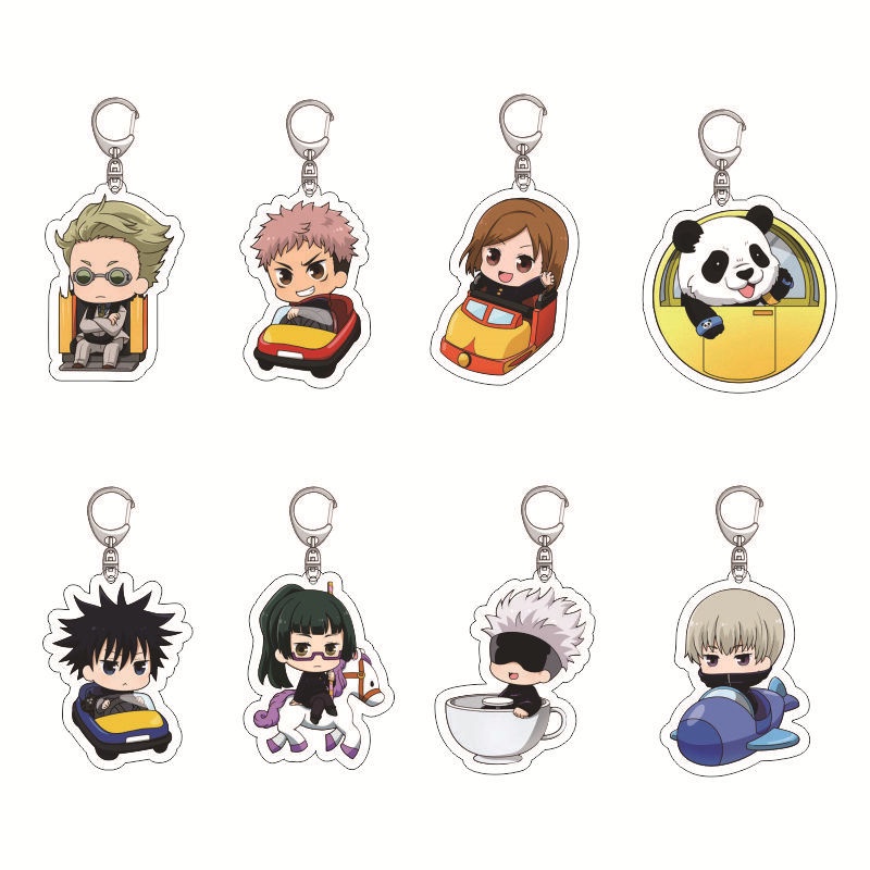 Anime Jujutsu Kaisen Q Version Keychain Key Ring Acrylic Pendant ...