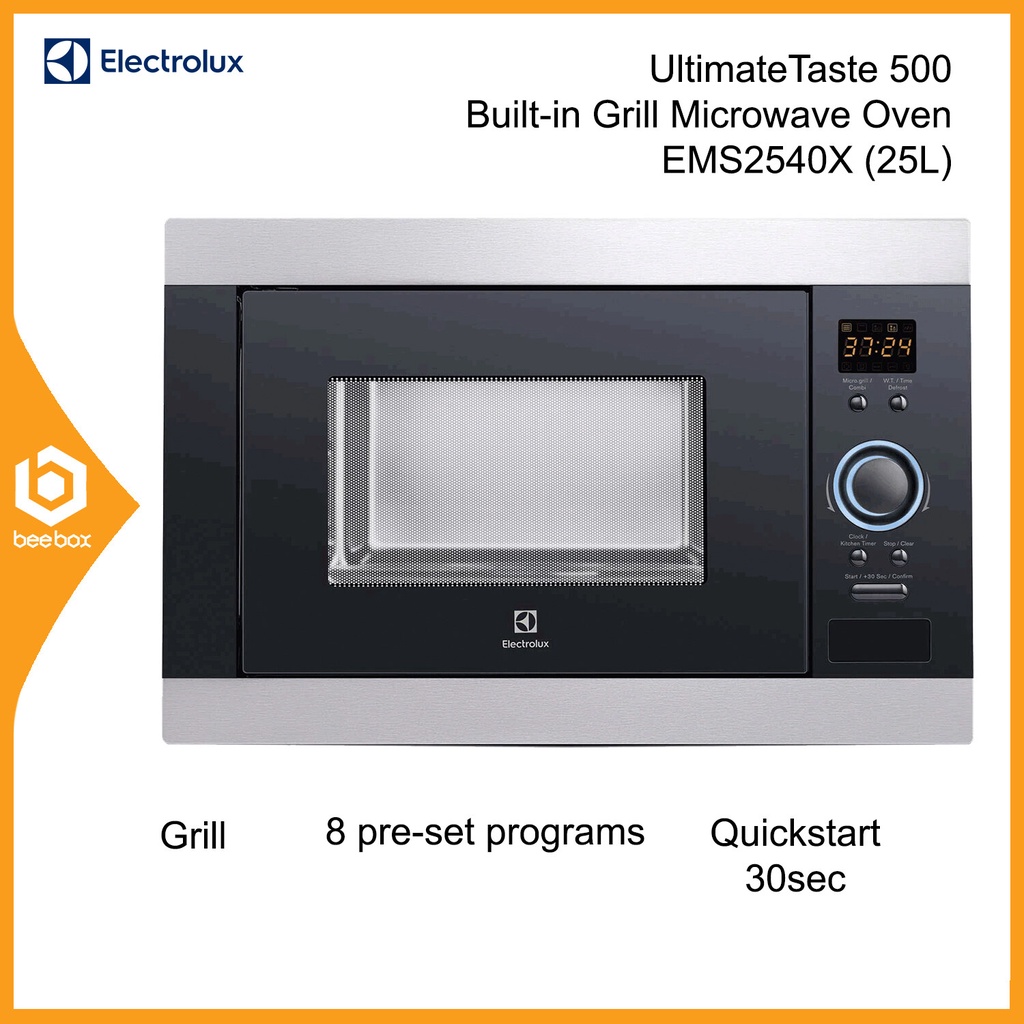 Electrolux EMS2540X UltimateTaste 500 Builtin Grill Microwave Oven