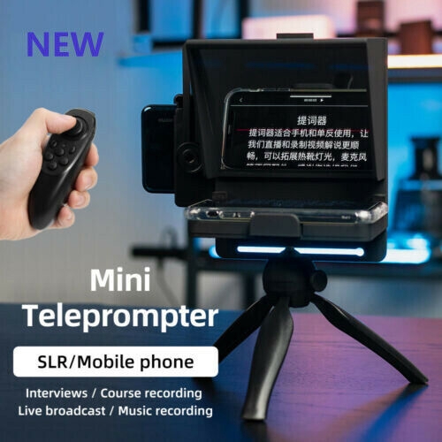 Portable Prompter Smartphone Teleprompter for Photo Studio Live Interview YouTube Vlog DSLR Camera Mobile Phone Teleprompter 