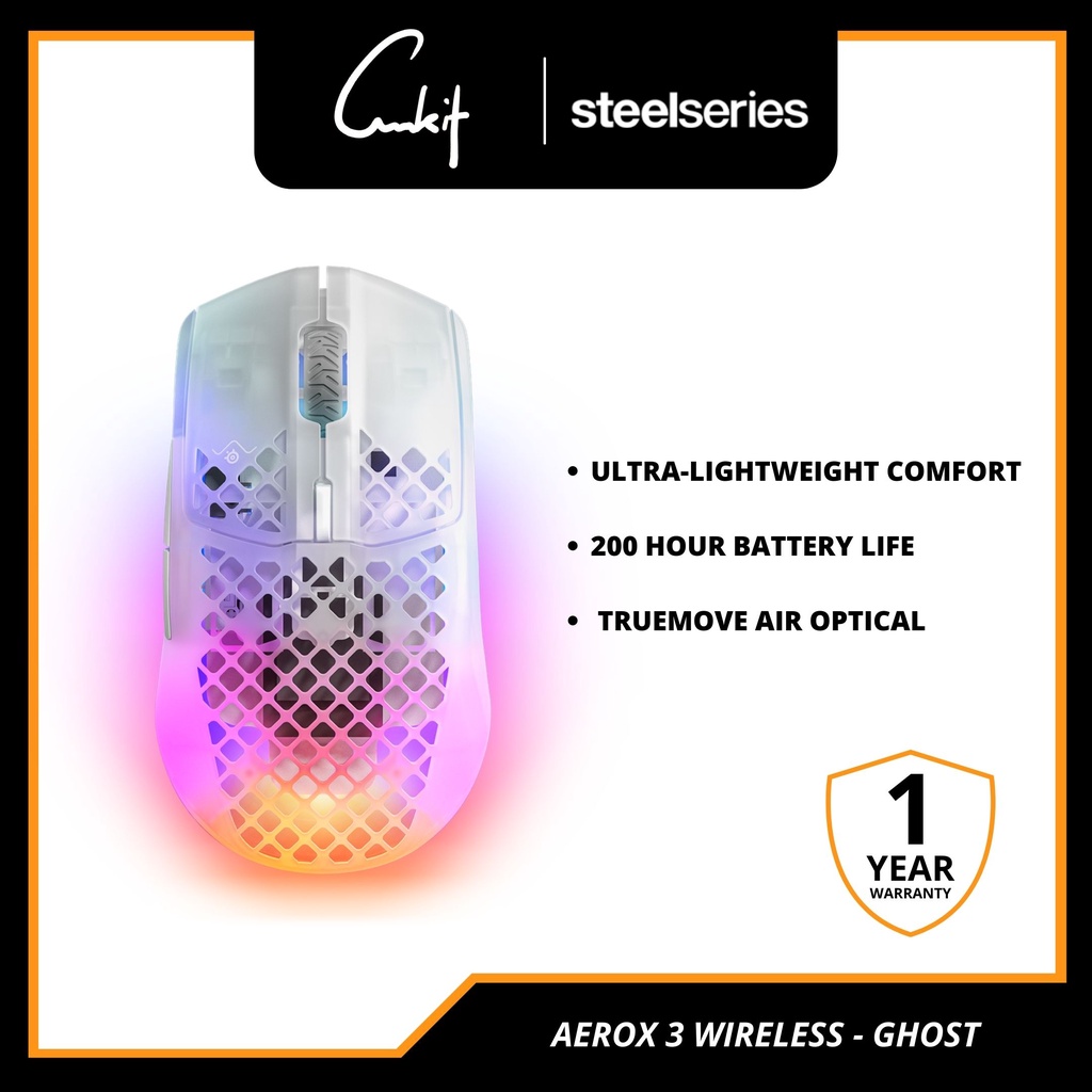 CNY PROMO 】Steel Series Aerox 3 ( 2022 ) Wireless Ghost Edition Ultra