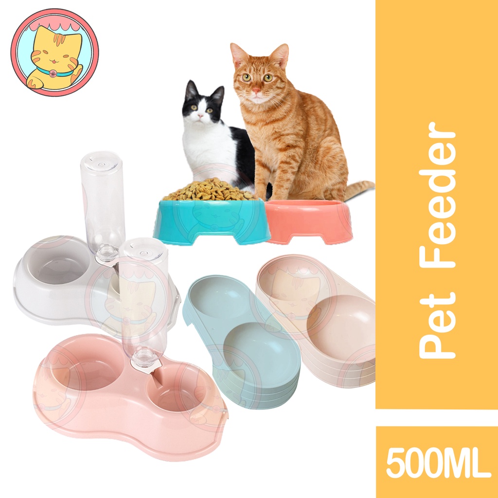 Cat / Dog PETS Pet Supplies Bowl 2 in1 Double Cat Dog Round Bowls For